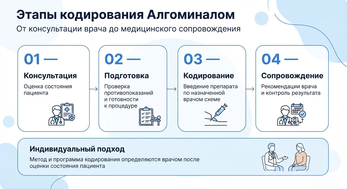 Кодирование препаратом «Алгоминал» в Балахне инфографика